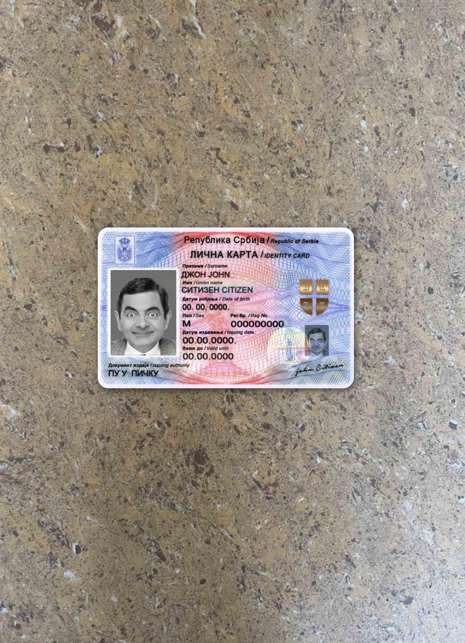 Serbia ID photolook FRONT PSD template